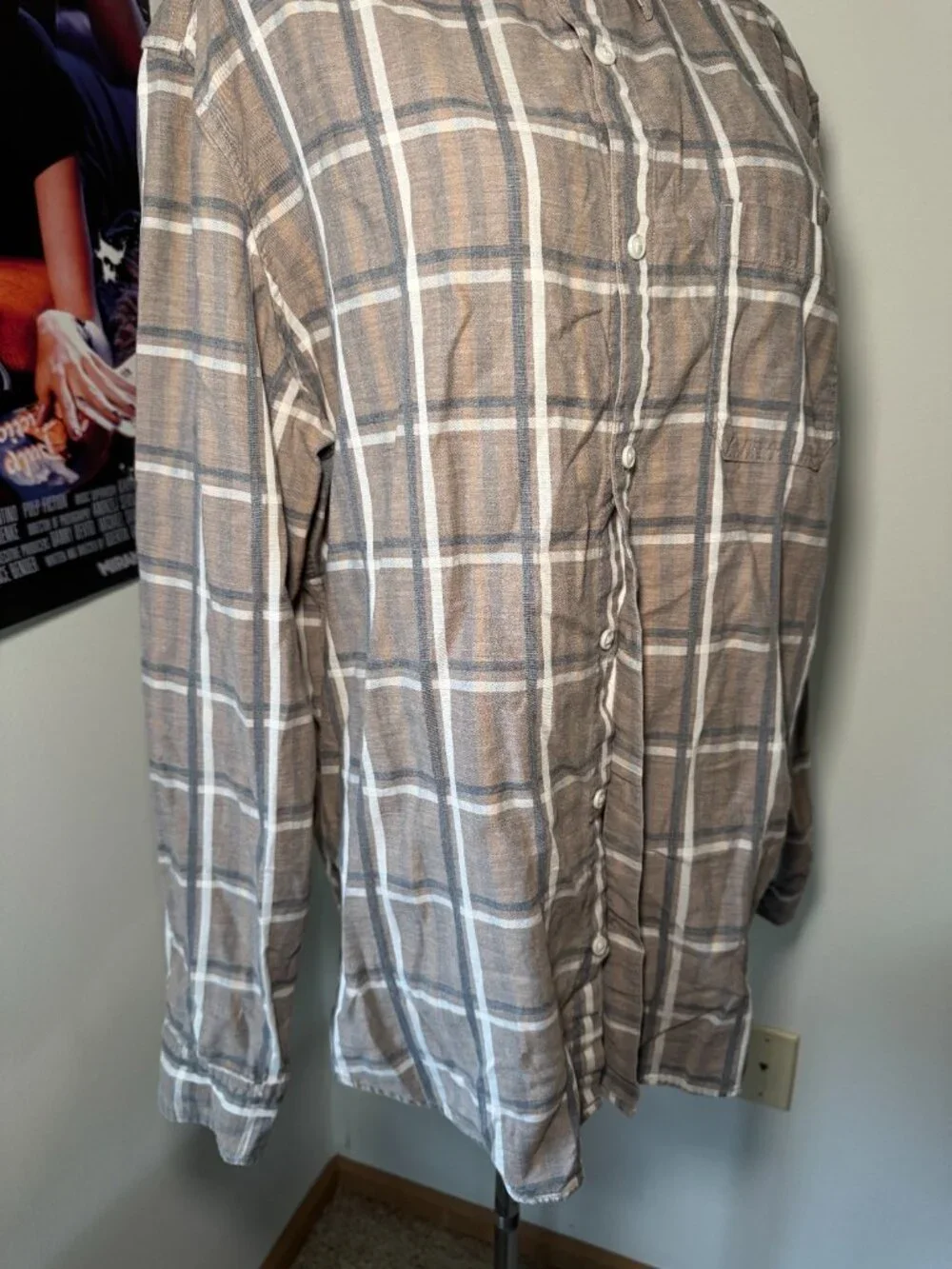 Banana Republic Luxe Flannel Camden Fit Brown Long Sleeve Button Down Shirt
